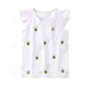 Gymboree White Pineapple Sequin Cap Sleeve Shirt - Size 10